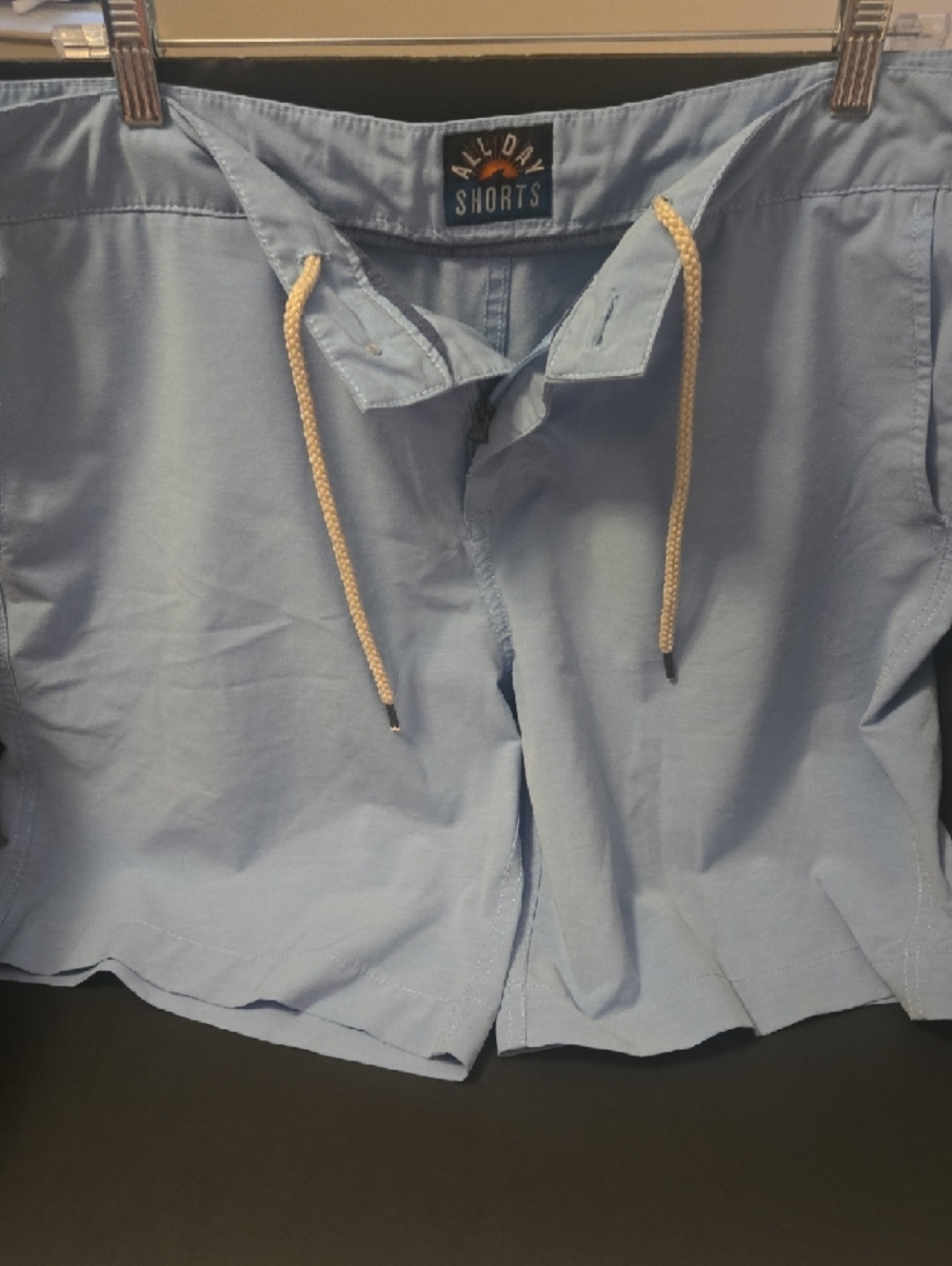 Faherty Light Blue Drawstring Athletic Shorts - Picture 2 of 8